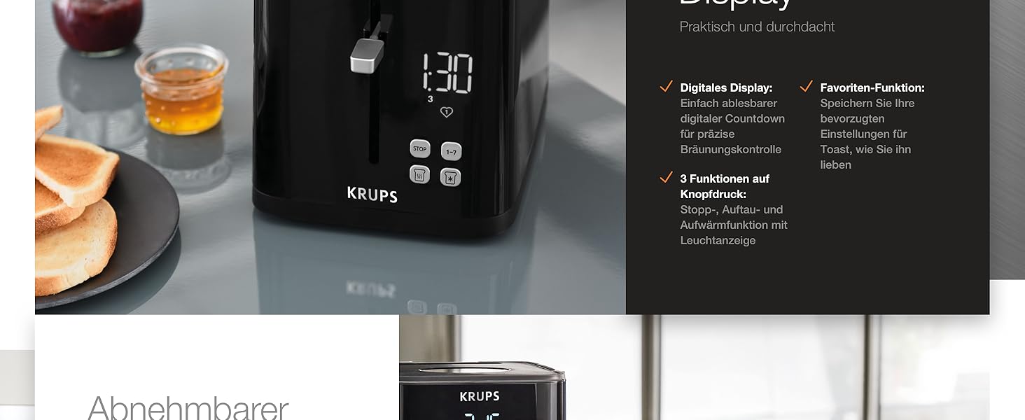 Тостер на 2 ломтика KH641810 Smart'n Light Krups