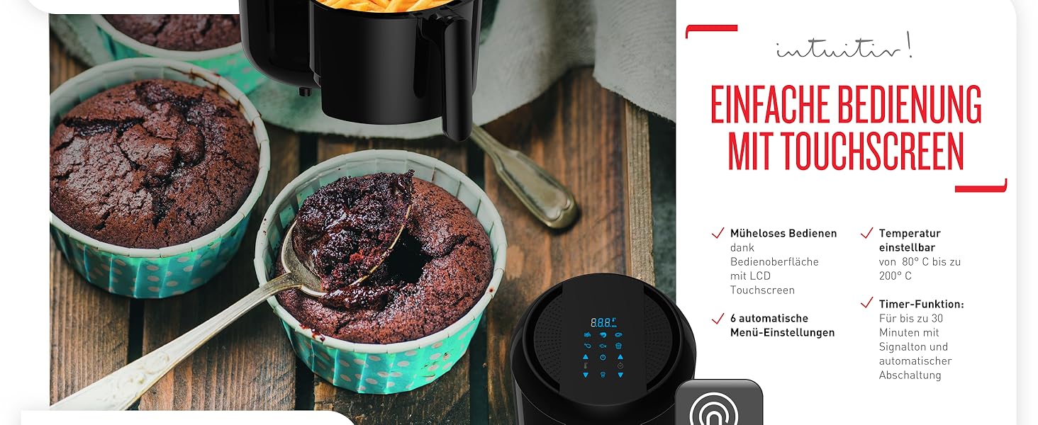 Фритюрница Tefal EY3018 Easy Fry Compact 1,6 л / 6 автоматических программ / цифровой дисплей