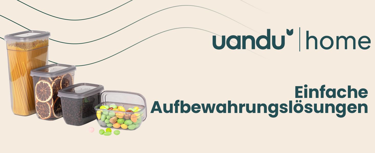 Набор контейнеров для хранения 12 предметов, серый Uandu