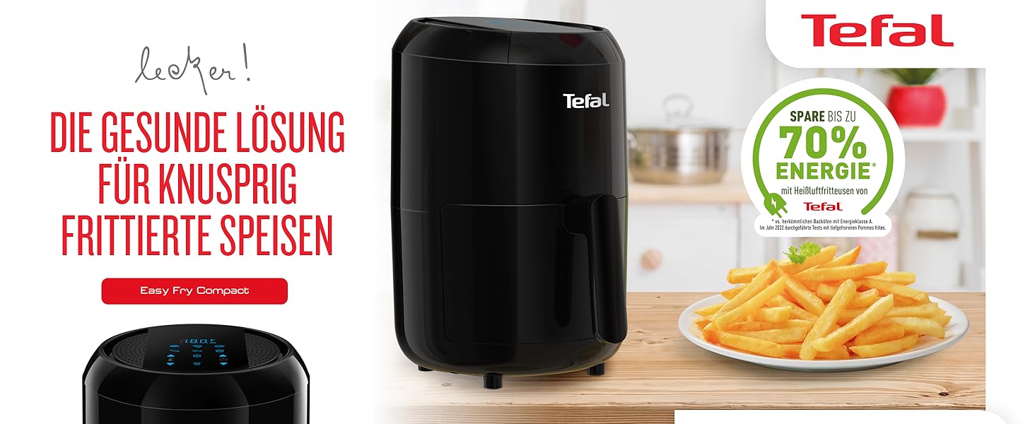 Фритюрница Tefal EY3018 Easy Fry Compact 1,6 л / 6 автоматических программ / цифровой дисплей