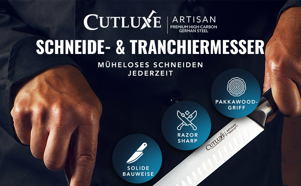 Нож-топорик для мяса Cutluxe Artisan из нержавеющей стали, рукоять из дерева пакка, 30 см