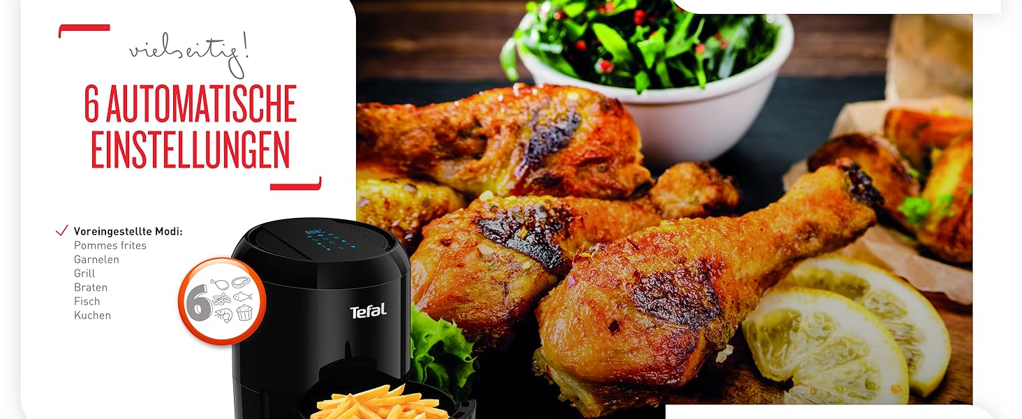 Фритюрница Tefal EY3018 Easy Fry Compact 1,6 л / 6 автоматических программ / цифровой дисплей