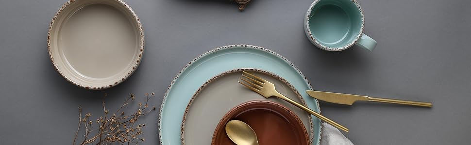 Столовый сервиз из керамогранита на 4 человека 16 предметов Terra Collection 22496 CreaTable