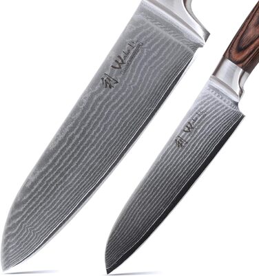 Поварской набор из 2 кухонных ножей из дамасской стали Pakka Wood Edib Wakoli