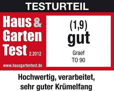 Тостер Graef TO 90 / 880 Вт / на 2 ломтика / с насадкой для булочек