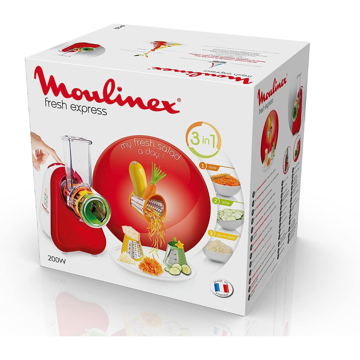 Электрическая овощерезка Moulinex DJ7535 Fresh Express 3 в 1 / 200 Вт / 3 насадки