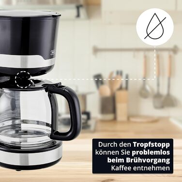 KHG Кофемашина на 12 чашек 1,5 л 1000 Вт сталь/пластик/стекло Black KHG