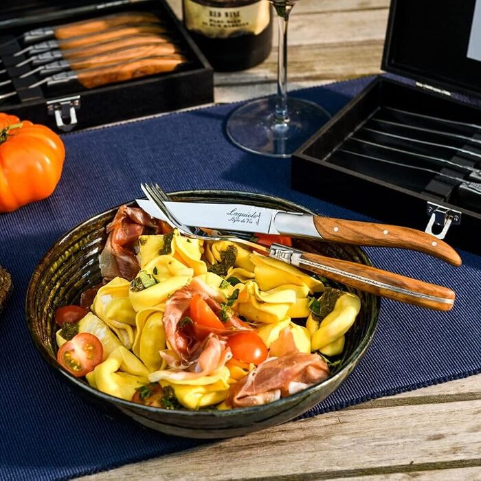 Набор ножей для стейка с футляром 6 предметов Olive Wood Luxury Line Laguiole