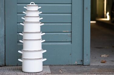 Миска 4 л 28 см, эмалированная, белая Riess 0296-033