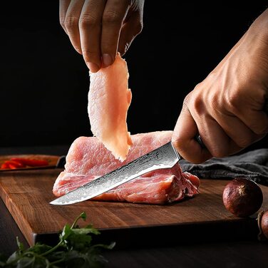 Поварской нож для рыбы F FANTECK из 67 слоев дамасской стали, 14 см