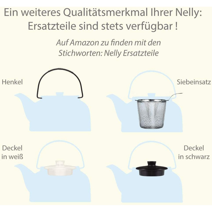 Керамический набор Tea4chill &quot;Nelly&quot;, заварочный чайник с подогревом 1.5 л, 6 чашек по 120 мл, зеленый