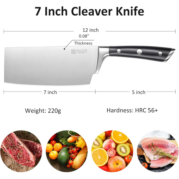 PAUDIN Нож поварской накири 17,7 см нержавеющая сталь/АБС-пластик PAUDIN