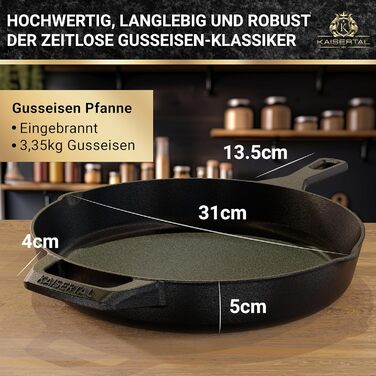 KAISERTAL Сковорода для стейка 31 х 5 см чугунная Black KAISERTAL