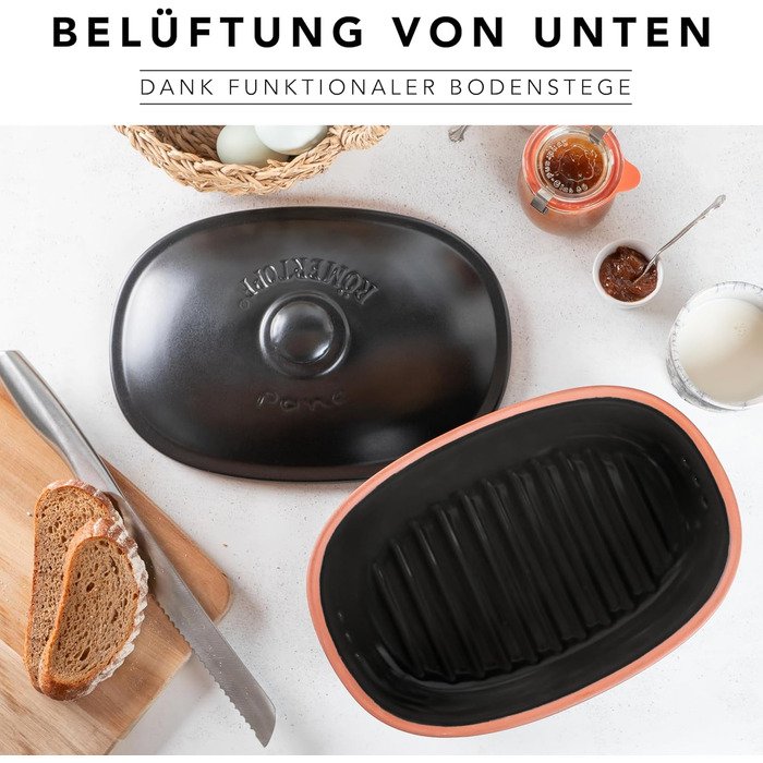 Хлебница 29,5 х 20,5 х 16,5 см Black Medi Oval Römertopf