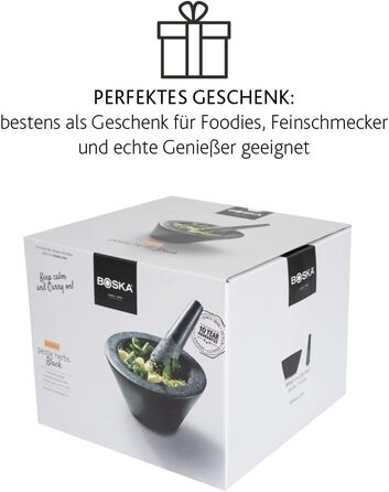 Ступка с пестиком 18 см чёрная BOSKA