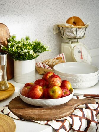 Набор фарфоровых тарелок для пасты 25,4 см 4 предмета White DOWAN