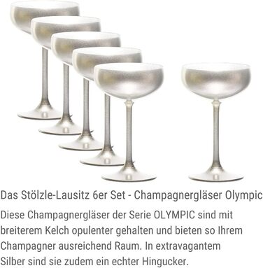 Набор бокалов для шампанского 200 мл 6 предметов серебристый Elements Lausitz Stölzle
