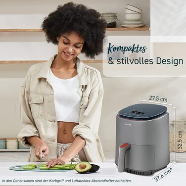 Фритюрница многофункциональная 3,8 л 1500 Вт Gray Lite XL COSORI