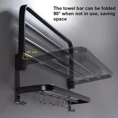 Вешалка для полотенец 58 см с крючками ‎HONPHIER