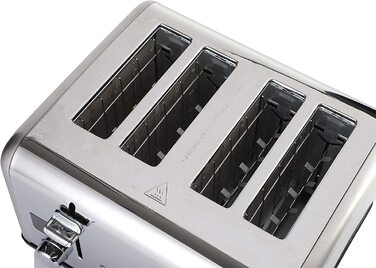 Тостер Steinborg XXL / 1630 Вт / цифровой дисплей / на 4 ломтика / с насадкой для булочек / функция размораживания / выдвижной лоток для крошек