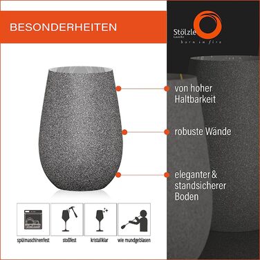 Набор бокалов для коктейлей 465 мл 6 предметов серый Lausitz Stölzle