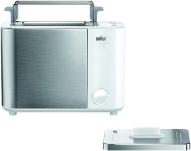 Тостер Braun HT5010 WH IDCollection / 100 Вт / на 2 ломтика / с насадкой для булочек и функцией размораживания