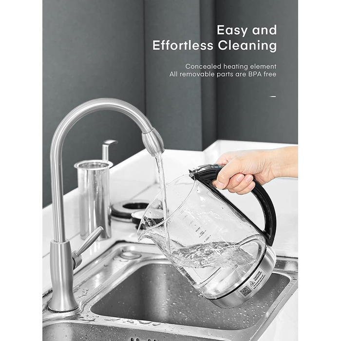 Электрочайник с регулировкой температуры 1,7 л 2200 Вт FOHERE