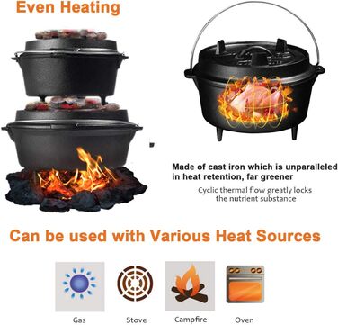 Чугунная голландская печь 5,6 л Black Overmont