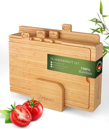 AMBIAVO Набор из 4 разделочных досок 43 х 31 см бамбук AMBIAVO