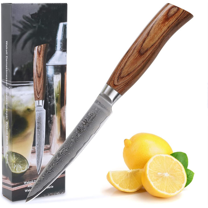 Поварской нож из 67 слоев дамасской стали 12 см EDIB Pro Wakoli
