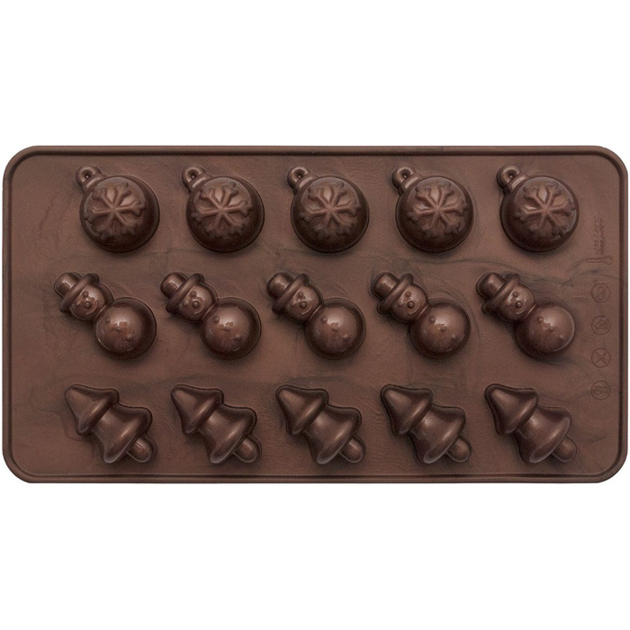 Форма для приготовления шоколадных конфет в рождественском стиле, 11,8 x 2 x 21,6 см, Weihnachten RBV Birkmann