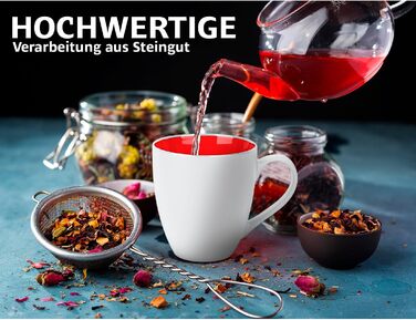 Набор чашек для кофе 350 мл, 6 предметов, красные Le Papillon Collection MIAMIO