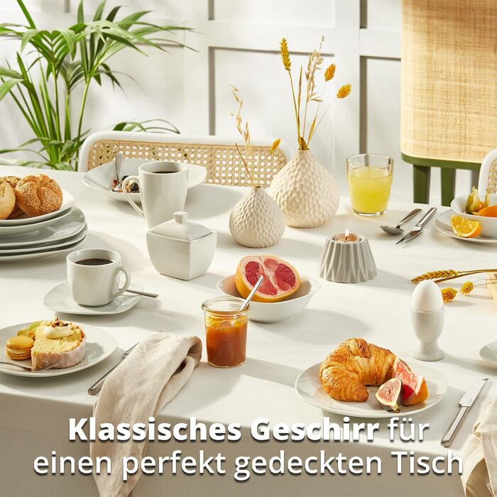 Комбинированный сервиз на 6 персон 62 предмета White KHG