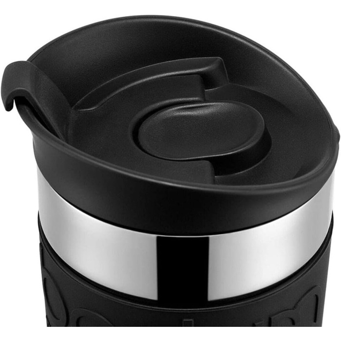 Кружка хромированная 0,35 л Black Travel Mug Bodum