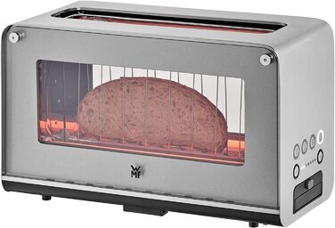 Стеклянный тостер WMF Lono / на 2 ломтика / с насадкой для булочек / 7 ступеней