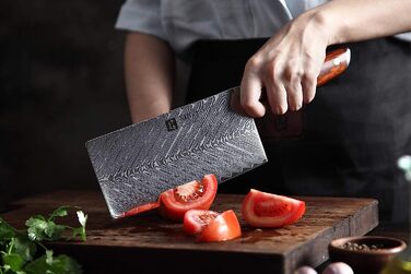 Нож-топорик из дамасской стали 18 см Yi Series XINZUO