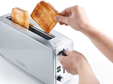 Тостер Graef TO 90 / 880 Вт / на 2 ломтика / с насадкой для булочек