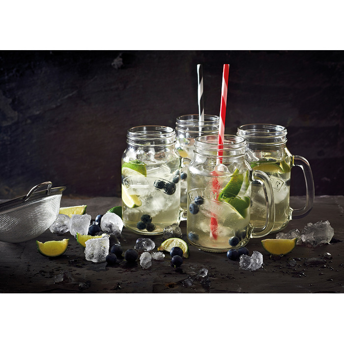 Набор из 4 банок с ручками 400 мл прозрачный Kilner