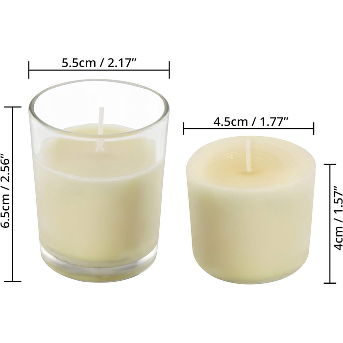 Набор из 24 свечей в бокалах, без запаха Belle Vous