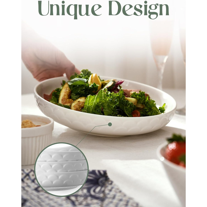 Набор фарфоровых тарелок для пасты 25,4 см 4 предмета White DOWAN