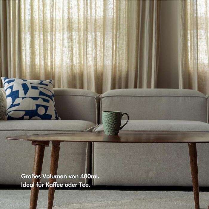 KIVY Набор чашек из 6 чашек для кофе 400 мл цветная керамика KIVY