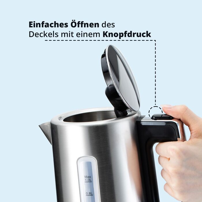 KHG Электрочайник 1 л нержавеющая сталь/пластик WK-105 ES KHG