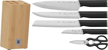 Набор WMF Kineo, 4 ножа из нержавеющей стали + ножницы, с подставкой из бамбука