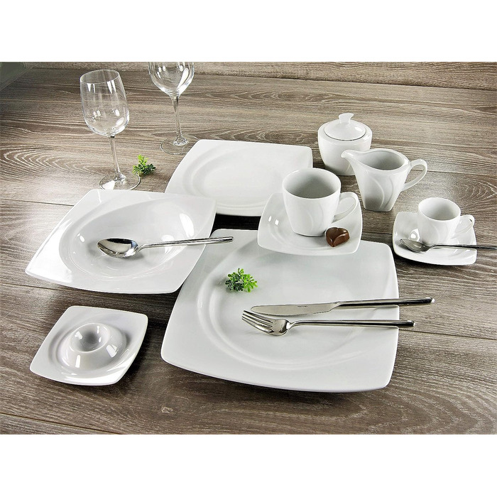 Столовый сервиз на 6 человек 50 предметов White Celebration series CreaTable