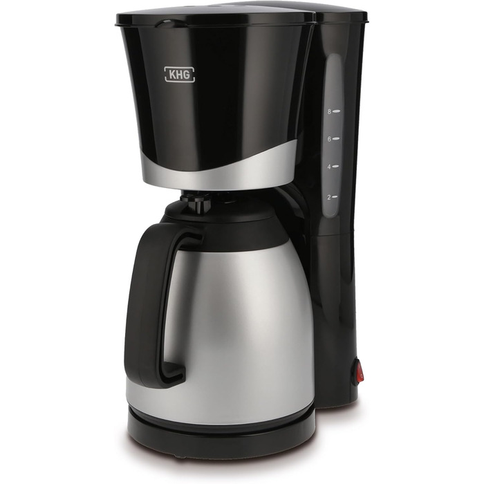 KHG Кофемашина на 8 чашек со съемным фильтром 1 л 870 Вт Black KHG