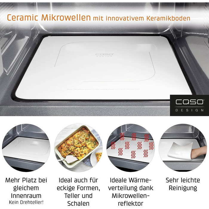 CASO Микроволновая печь с решеткой для гриля MG 25 сталь/пластик Ecostyle CASO