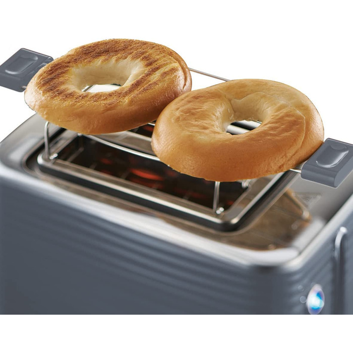 Тостер Russell Hobbs Inspire / на 2 ломтика / с насадкой для булочек / 6 ступеней / функция размораживания и разогрева