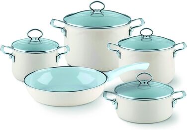 Кастрюля 6.5 л 24 см, эмалированная, бежевая Riess 0705-011