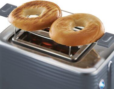 Тостер Russell Hobbs Inspire / на 2 ломтика / с насадкой для булочек / 6 ступеней / функция размораживания и разогрева