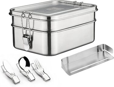 Nicelock Ланч-бокс с набором приборов нержавеющая сталь Nicelock